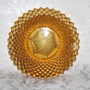 Westmoreland English Hobnail Amber Round Dish | Vintage Candy Nut Trinket Dish